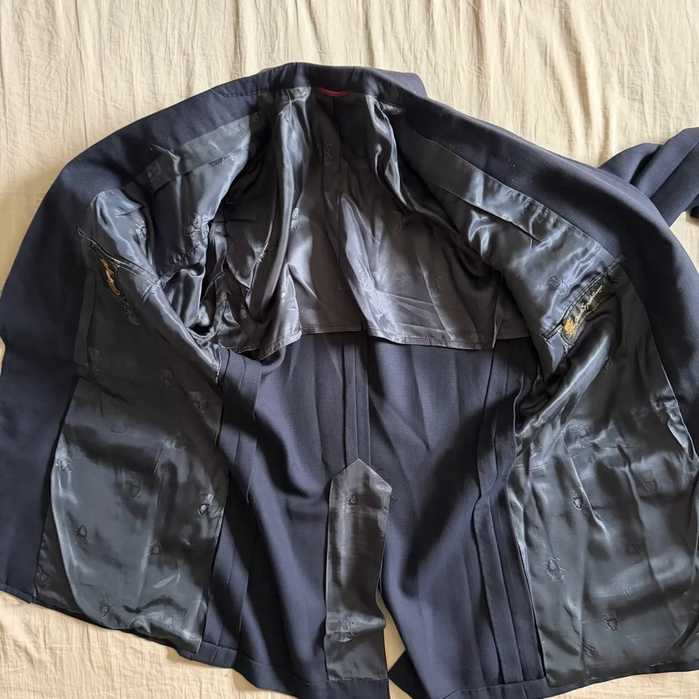 Hart Schaffner Marx Classic Navy Men's Blazer Sport‎ Coat Formalwear size 44R